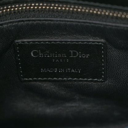 Christian Dior Lambskin Satin Sequin Floral Mini Lady Dior Black 6 of 11