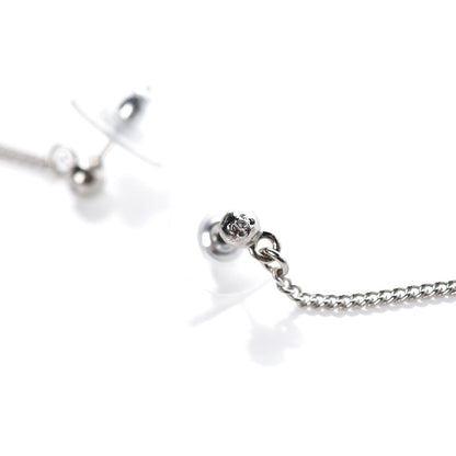 Chanel Baguette Crystal CC Drop Earrings Silver 4 of 5