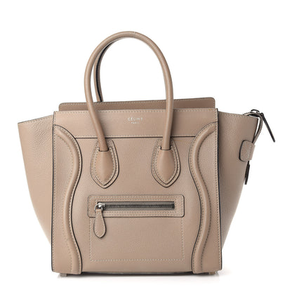 Celine Drummed Calfskin Micro Luggage Dune 1 of 10
