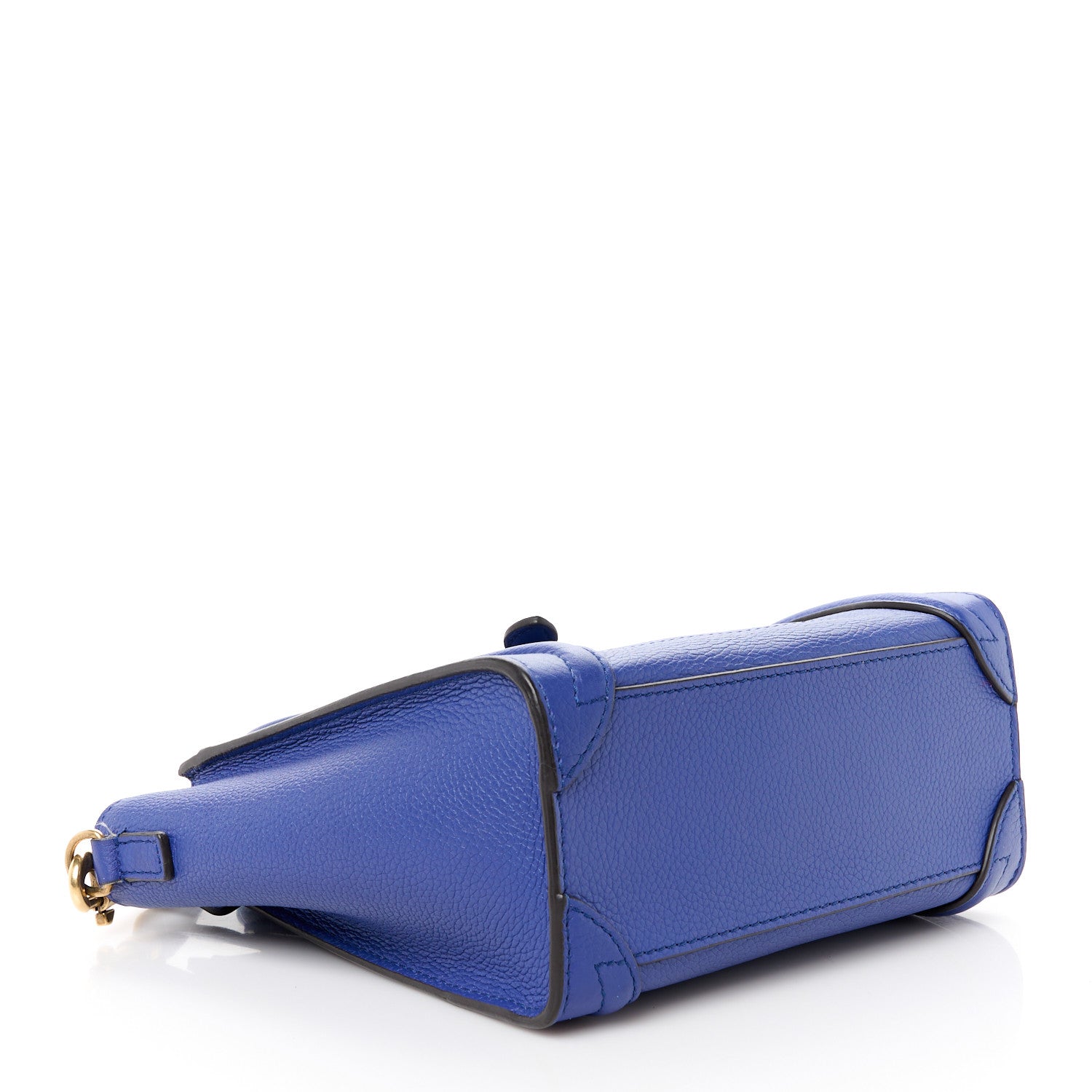 Celine Drummed Calfskin Nano Luggage Indigo 4 of 10