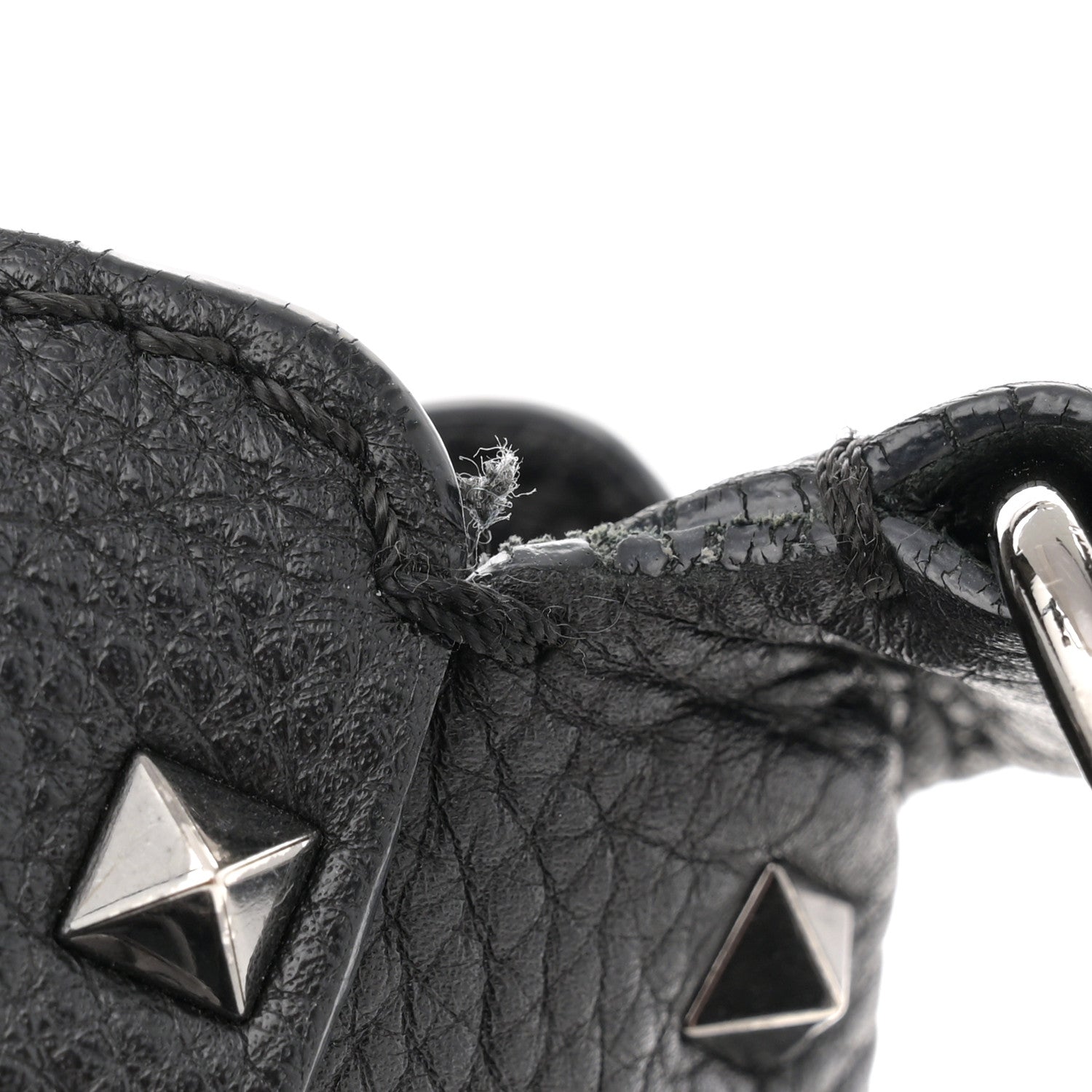 Valentino Garavani Pebbled Calfskin Onyx Small Rockstud Rolling Flip-Lock Messenger Bag Black 12 of 12