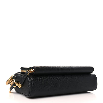 Christian Dior Grained Calfskin Caro Double Pouch Black 4 of 9