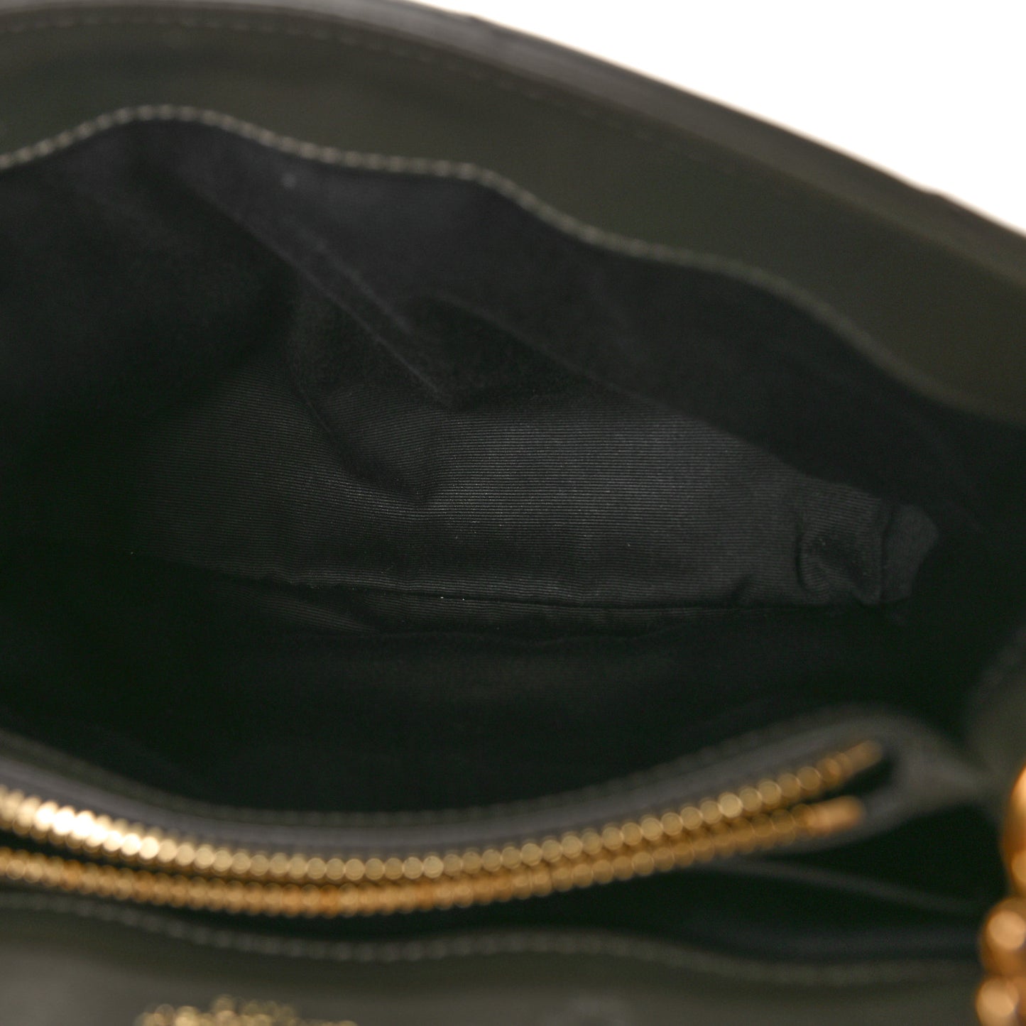 Calfskin Y Quilted Monogram Small Loulou Chain Satchel Grey Khaki