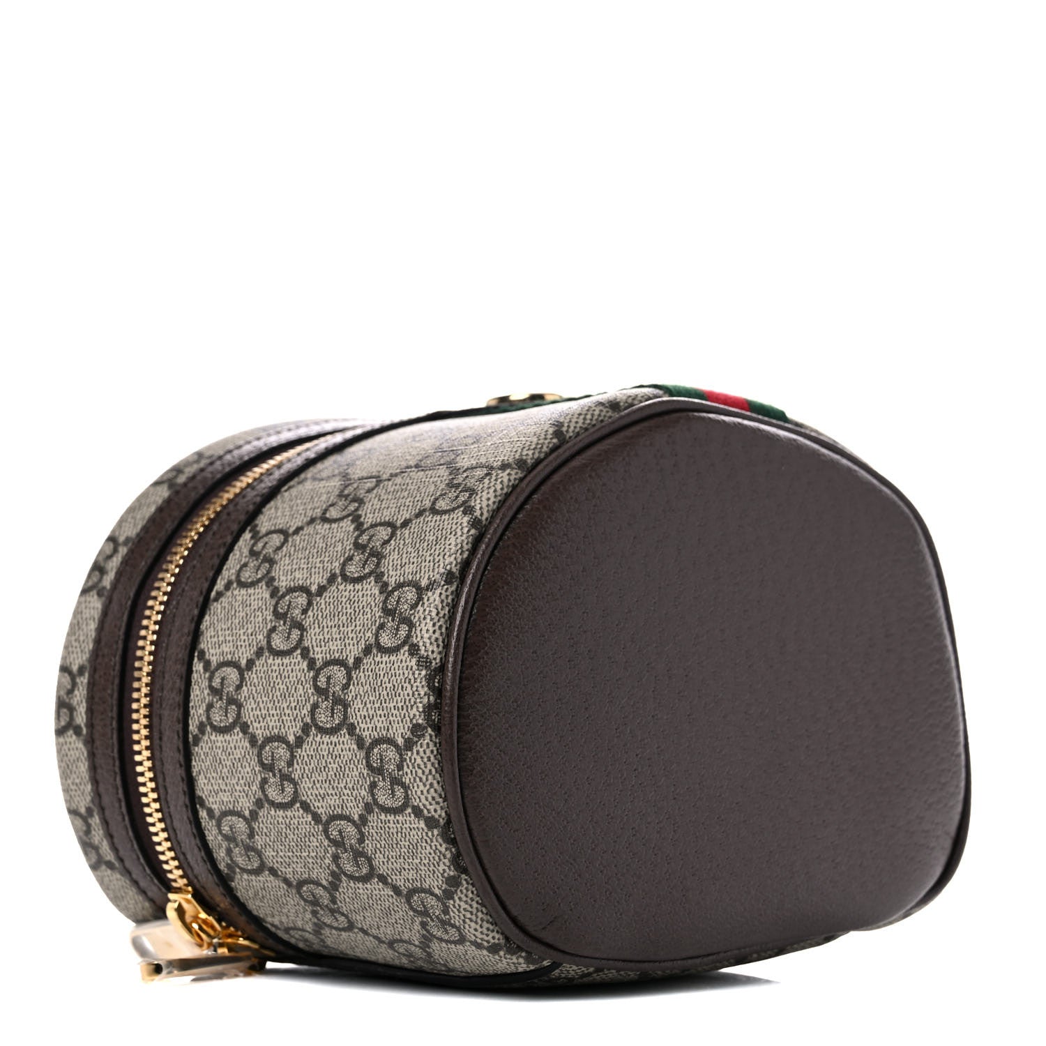 Gucci GG Supreme Monogram Textured Calfskin Web Ophidia Vanity Cosmetic Case Beige Ebony New Acero 4 of 11