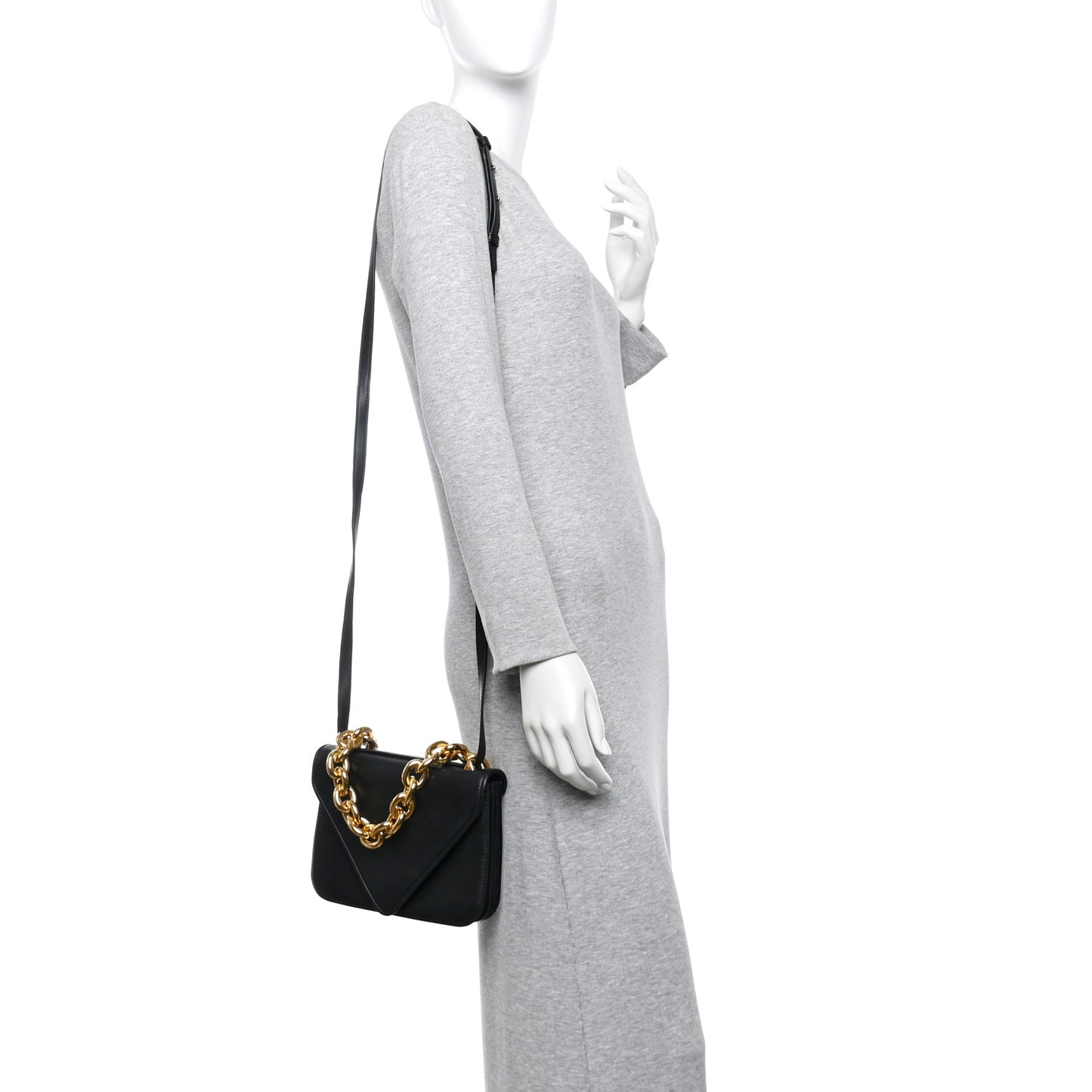 Calfskin Mount Envelope Bag Black