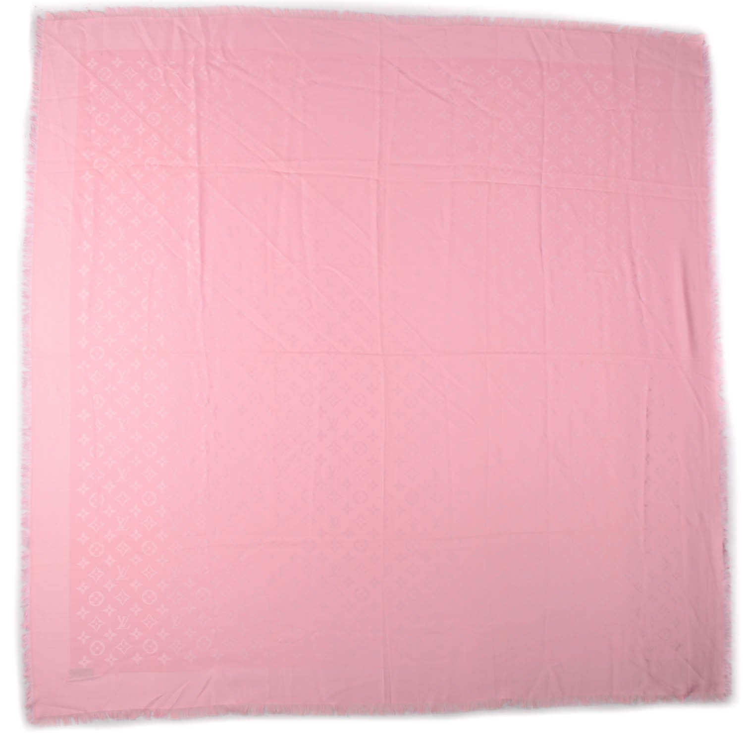 Louis Vuitton Silk Wool Monogram Shawl Pink 6 of 10
