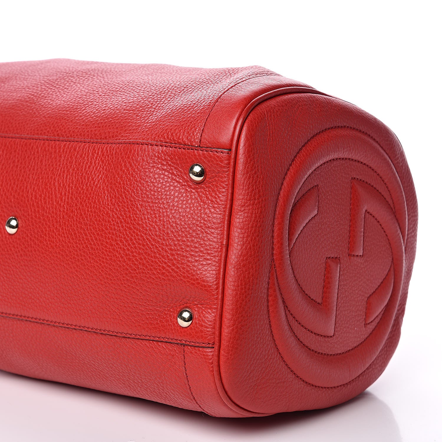 Gucci Pebbled Calfskin Medium Soho Boston Red 9 of 11