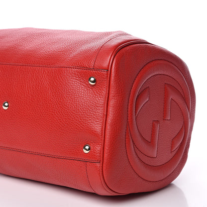 Gucci Pebbled Calfskin Medium Soho Boston Red 9 of 11