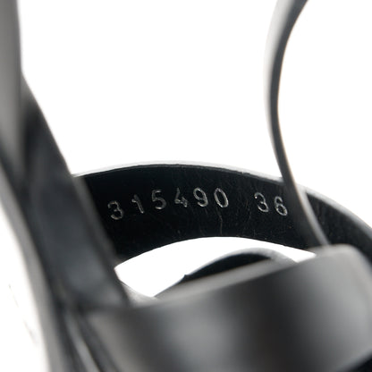 Saint Laurent Calfskin Tribute 75 Platform Sandals 36 Black 9 of 9