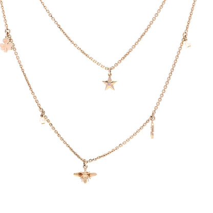Christian Dior Metal Crystal Double Necklace Gold 5 of 6