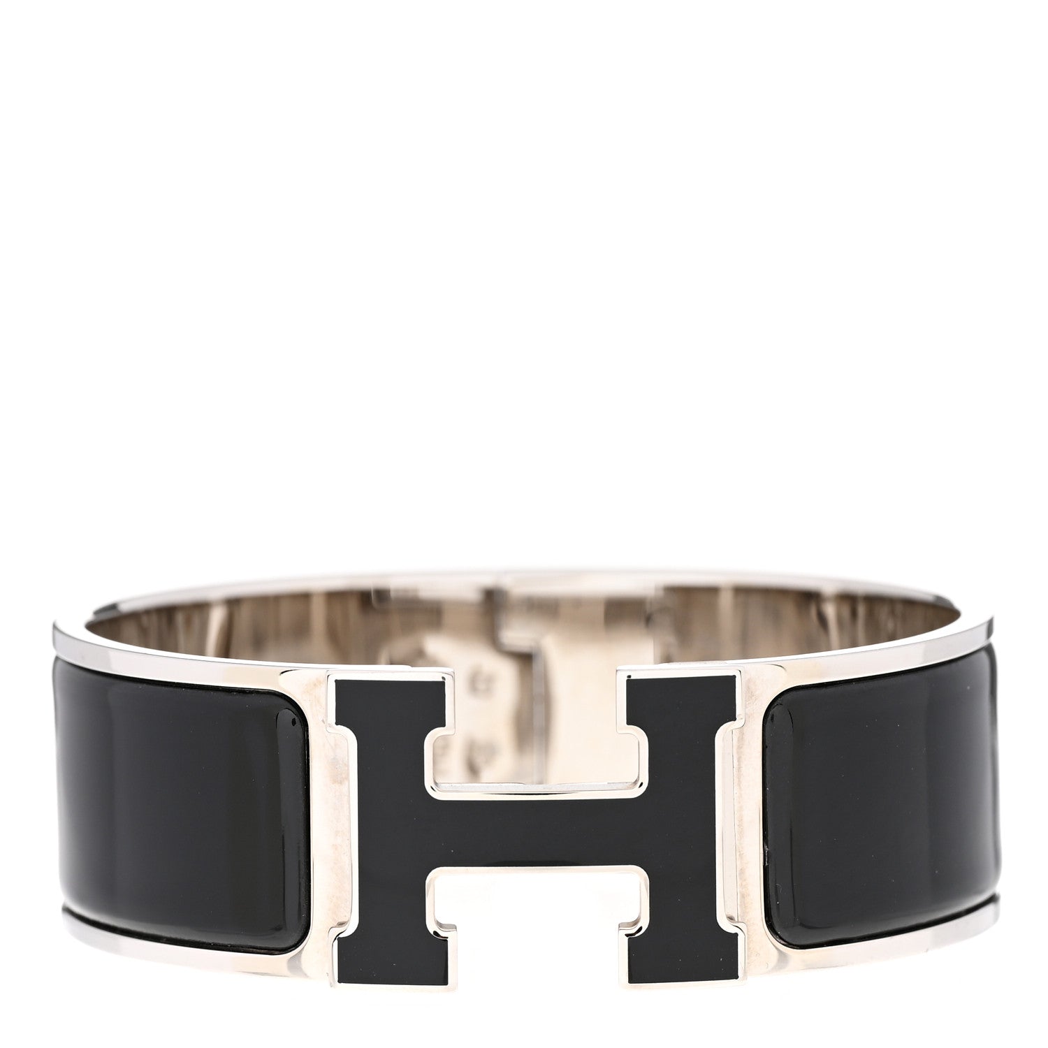 Hermes Enamel Wide Clic Clac H Bracelet PM Black 1 of 5