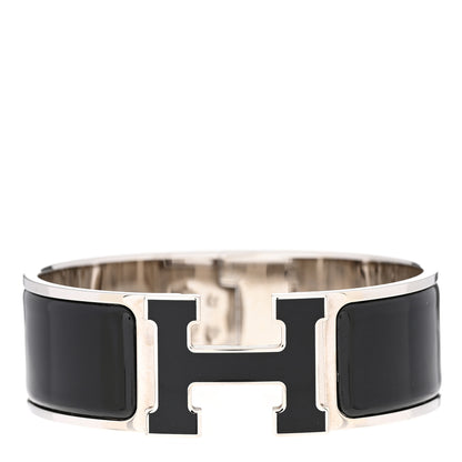 Hermes Enamel Wide Clic Clac H Bracelet PM Black 1 of 5