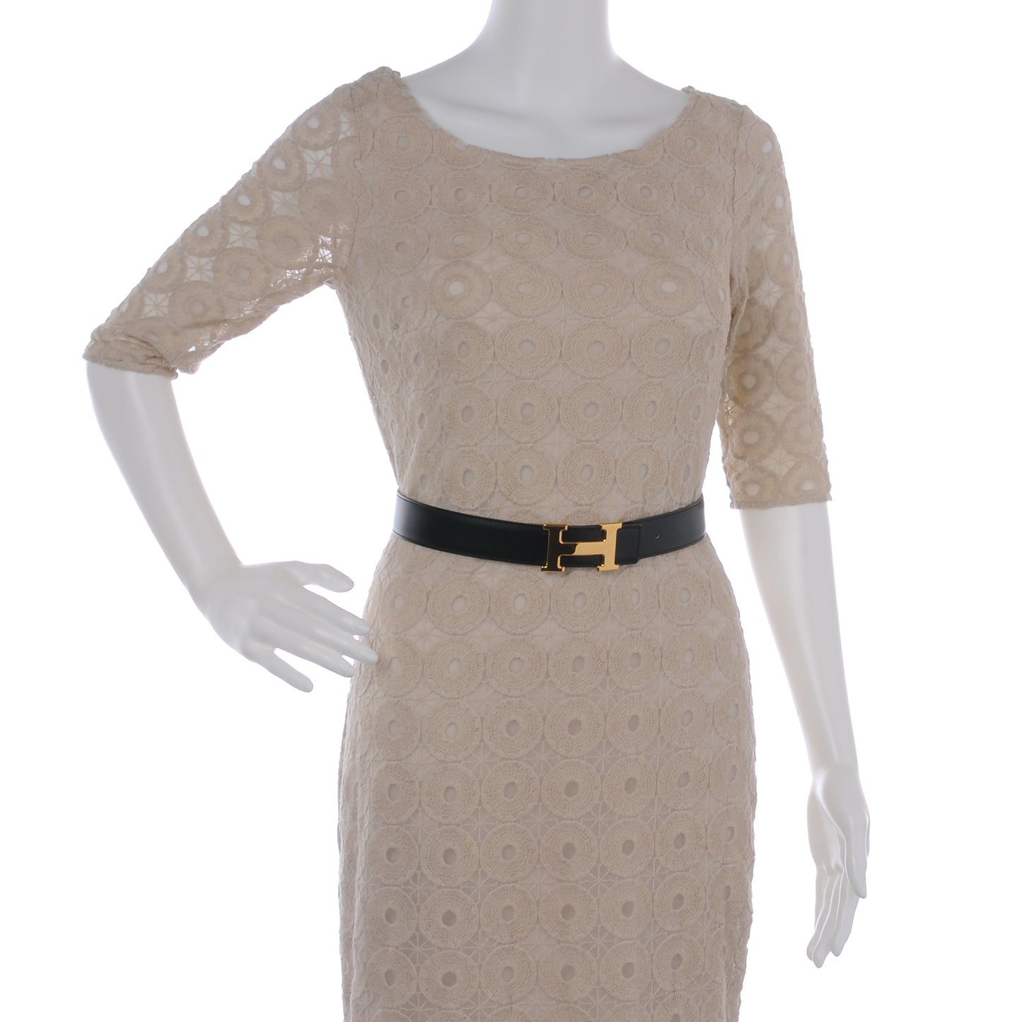 Box Courchevel 32mm H Belt 65 Black Gold