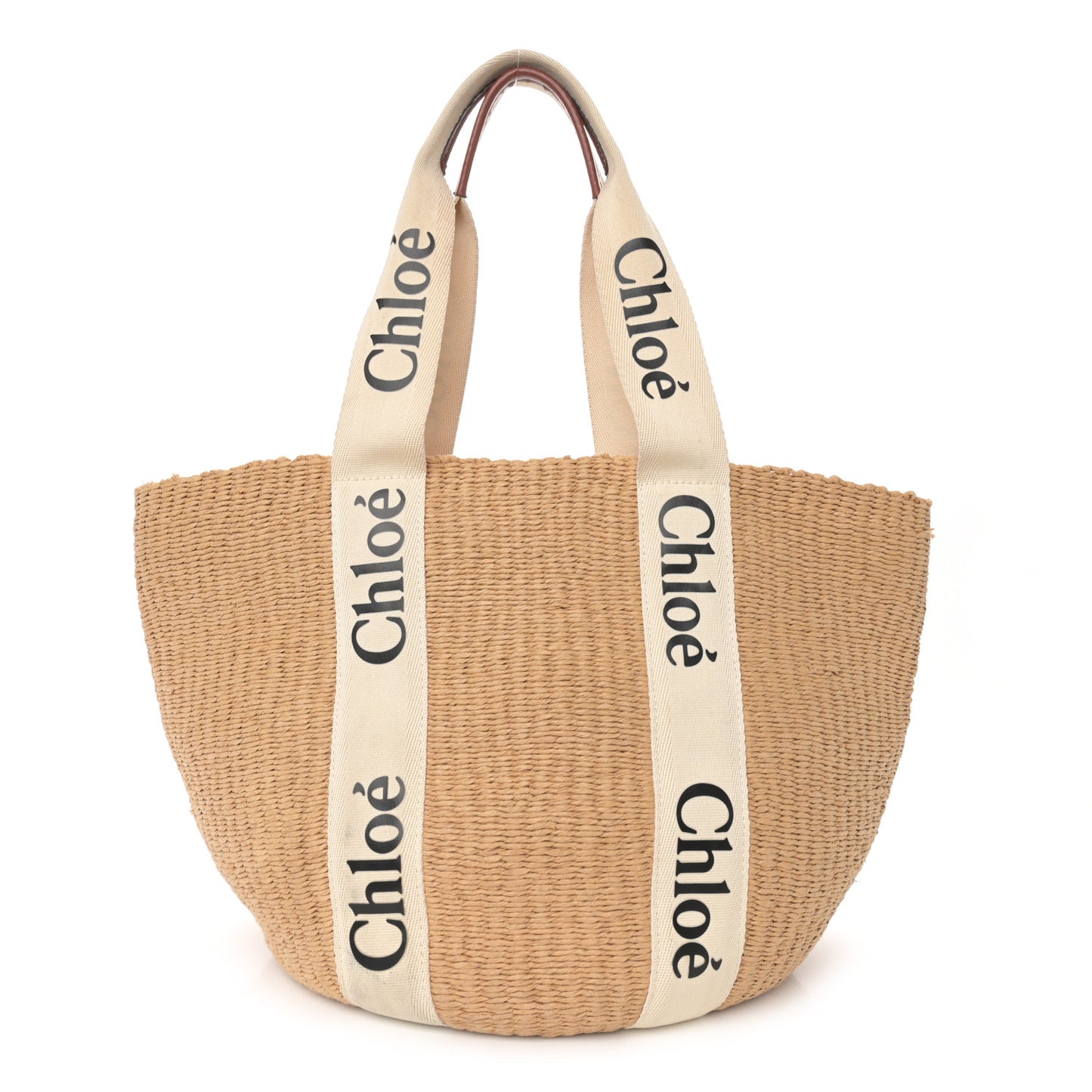 Raffia Large Woody Tote White