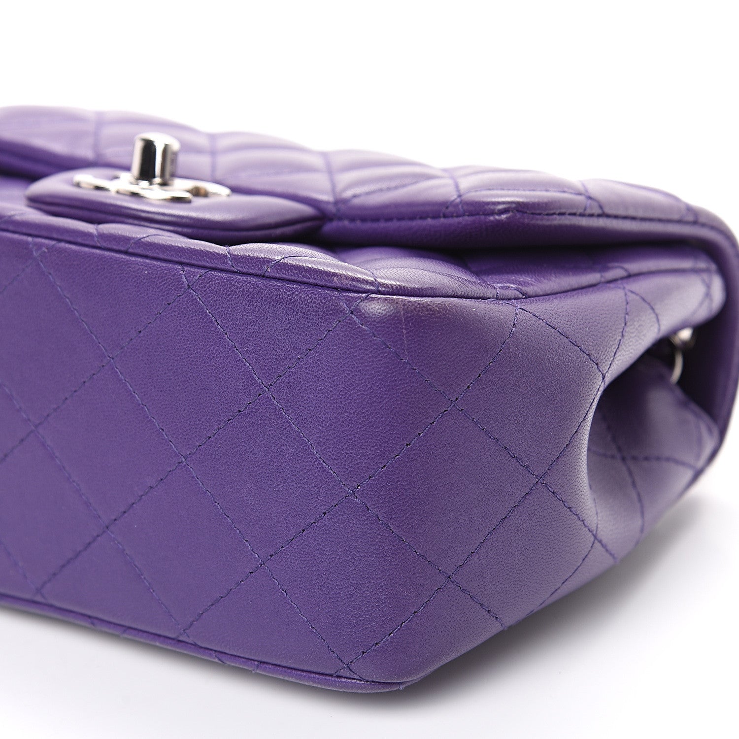 Chanel Lambskin Quilted Mini Square Flap Purple 10 of 15