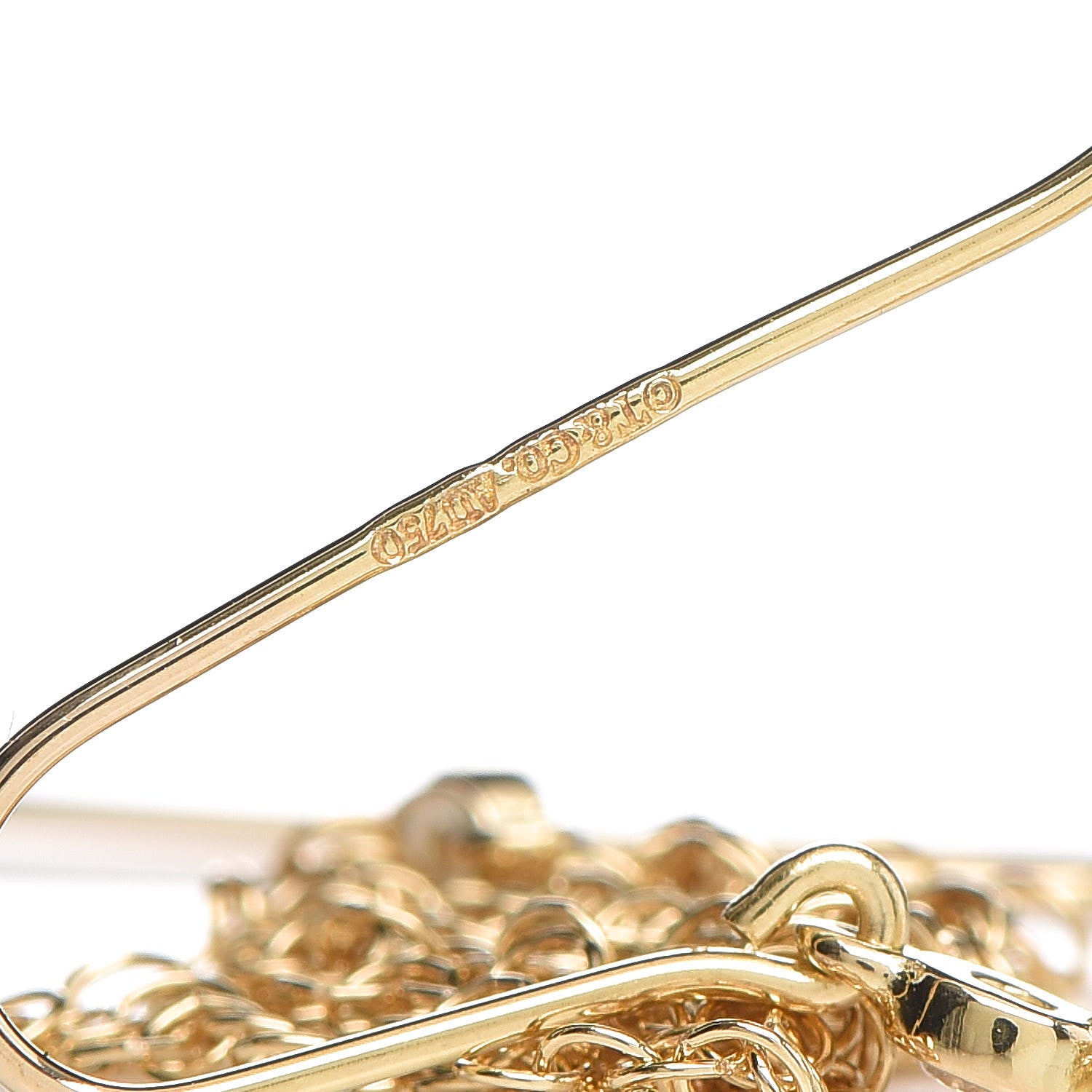 Tiffany 18K Yellow Gold Diamond Mini Elsa Peretti Mesh Earrings 4 of 5