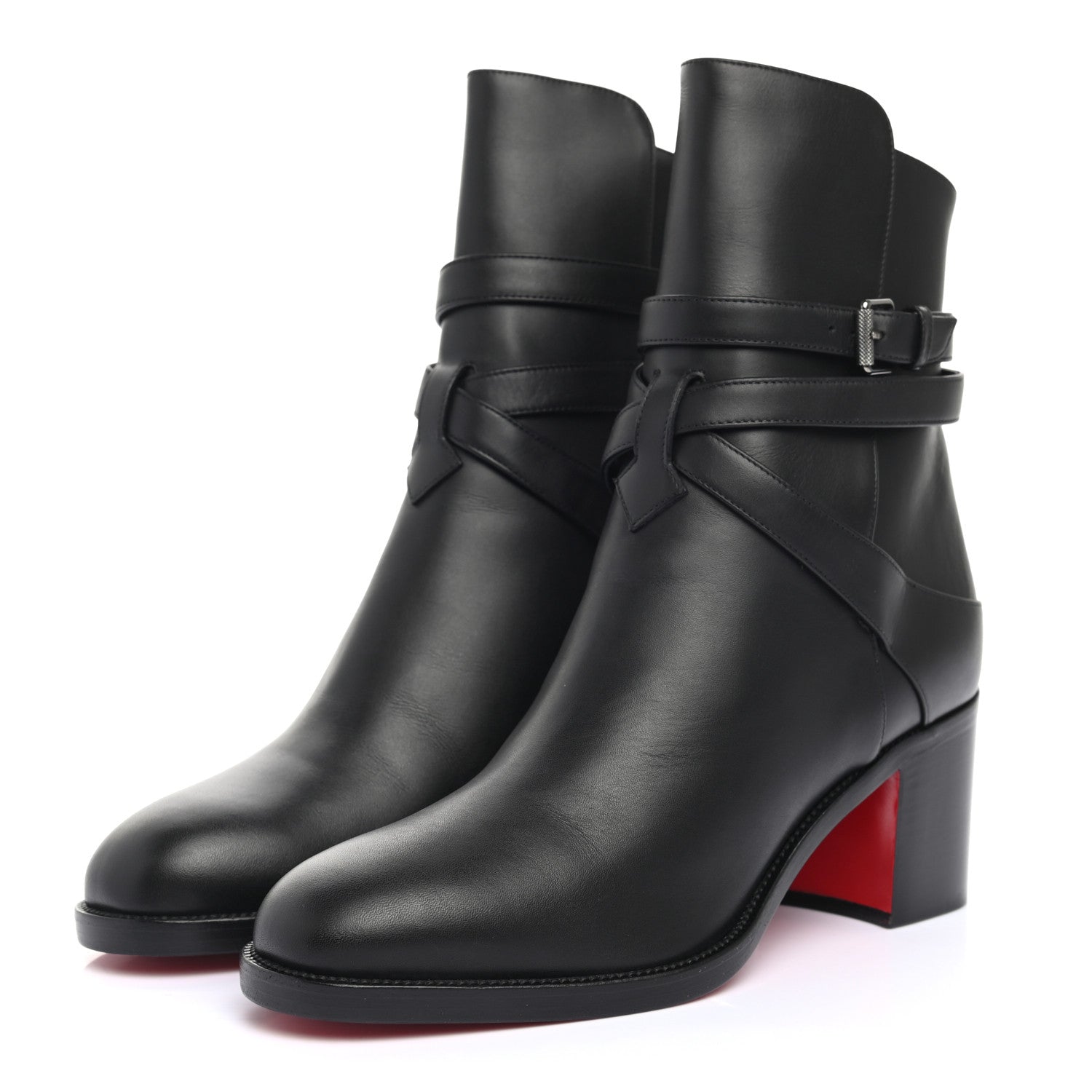 Christian Louboutin Calfskin Karistrap 70 Ankle Boots 39.5 Black 3 of 6