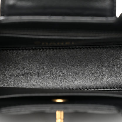 Chanel Shiny Aged Calfskin Quilted Nano Kelly Shopper Black 5 of 13