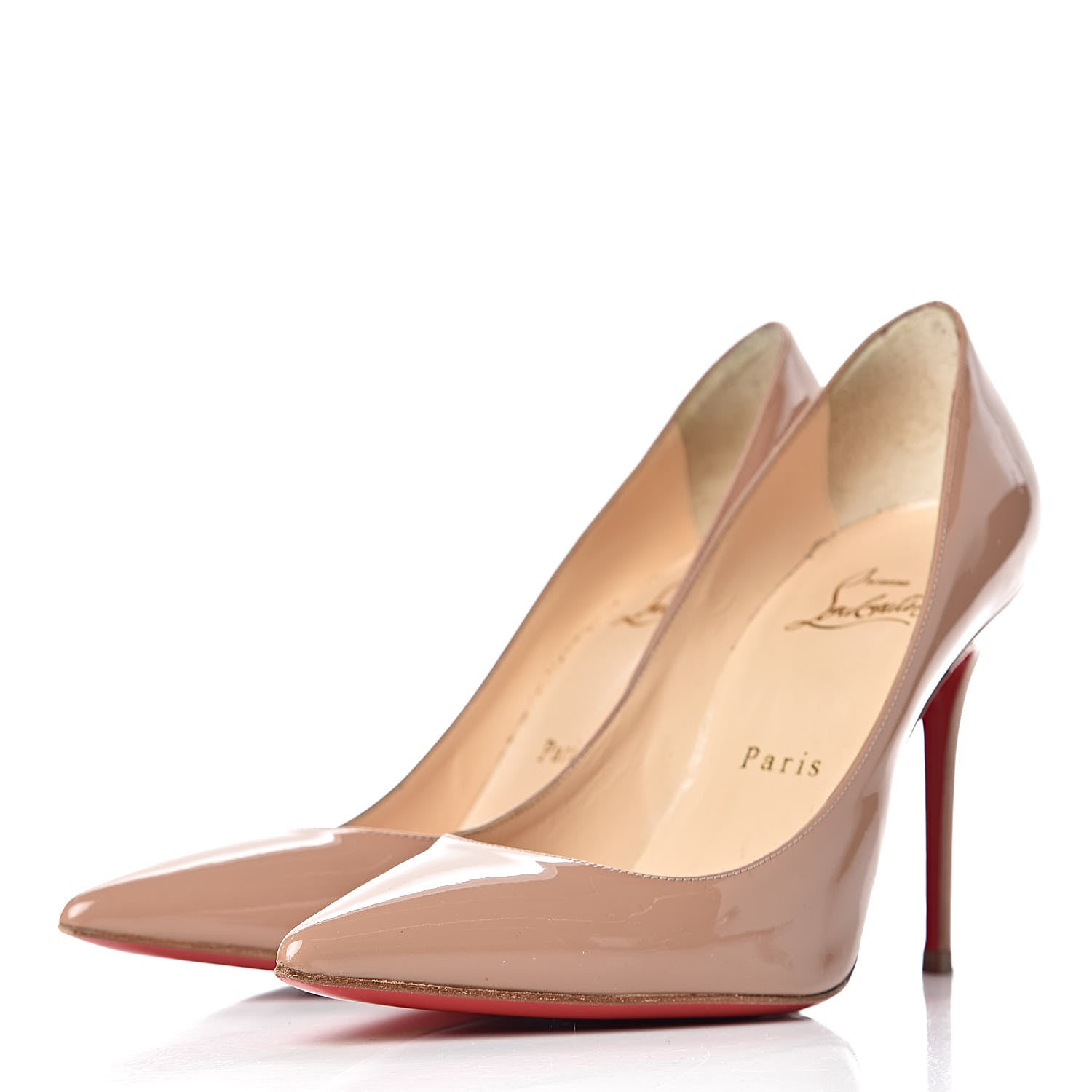 Christian Louboutin Patent Decollete 554 100 Pumps 35.5 Nude 3 of 17