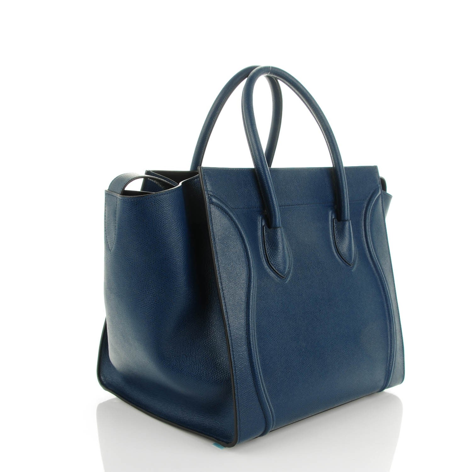 Celine Grained Calfskin Medium Phantom Luggage Indigo 3 of 7