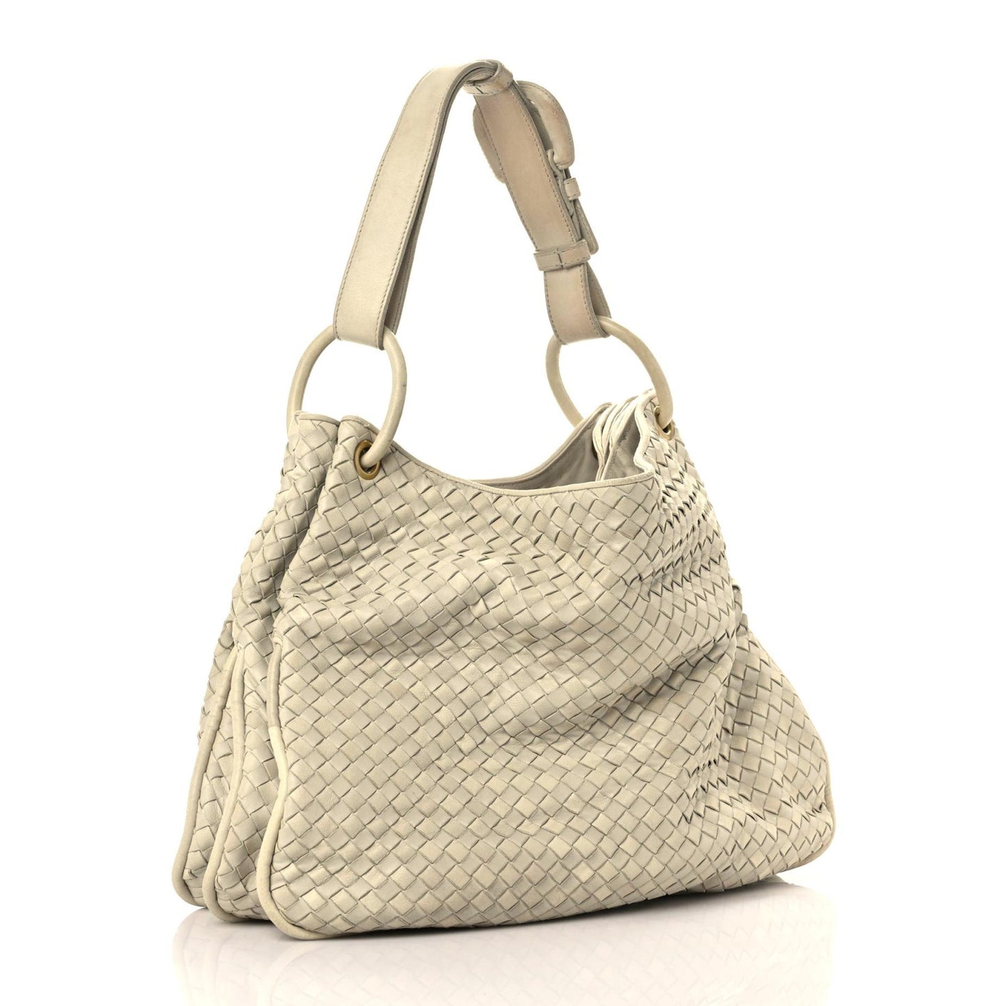 Nappa Intrecciato Duette Shoulder Bag Marmo