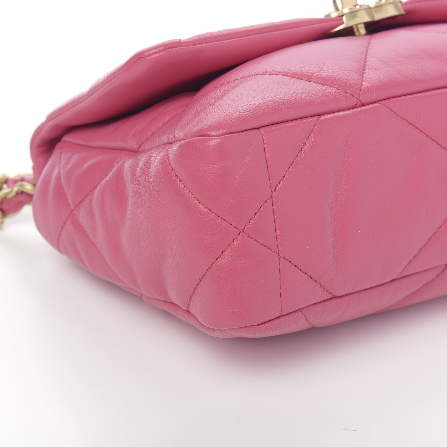 Chanel Lambskin Quilted Medium 19 Flap Dark Pink 6 of 14