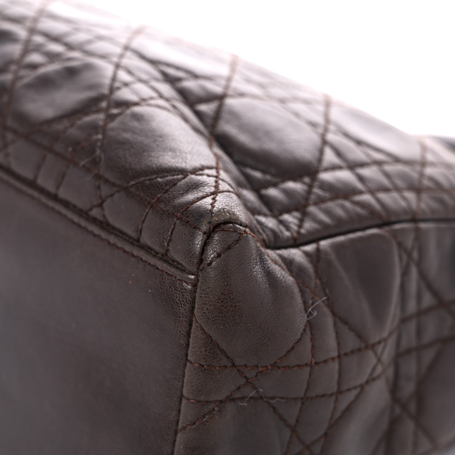 Christian Dior Lambskin Cannage Medium Lady Dior Dark Brown 10 of 14