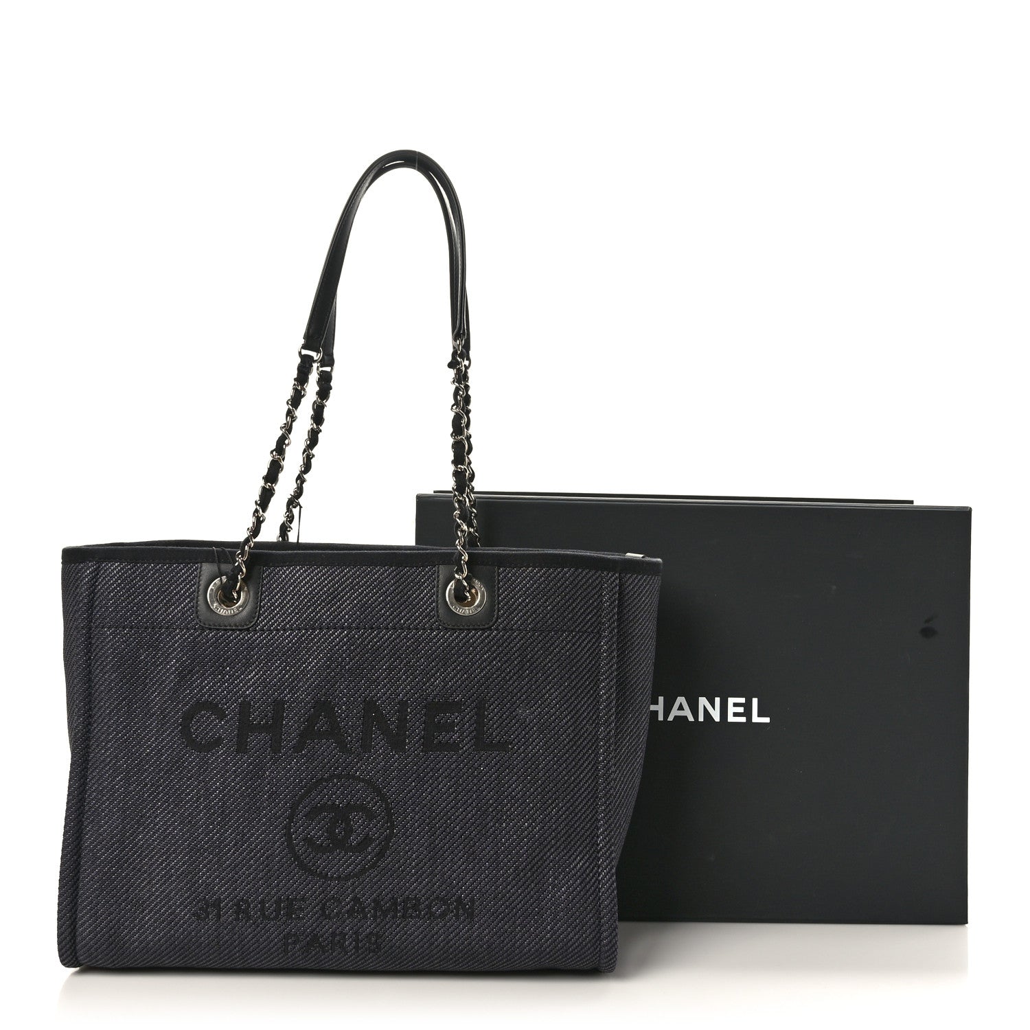 Chanel Lurex Boucle Small Deauville Tote Black 10 of 10