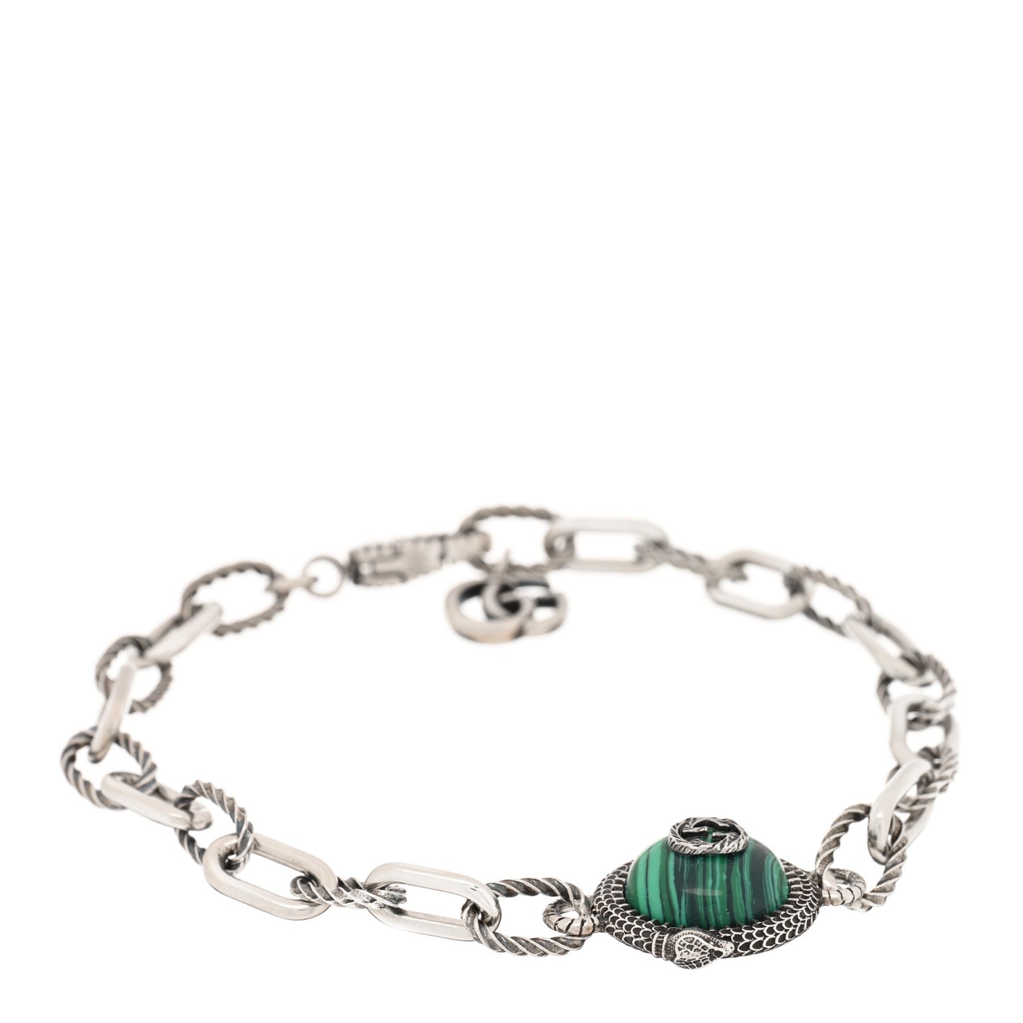 Sterling Silver Malachite Garden GG Bracelet