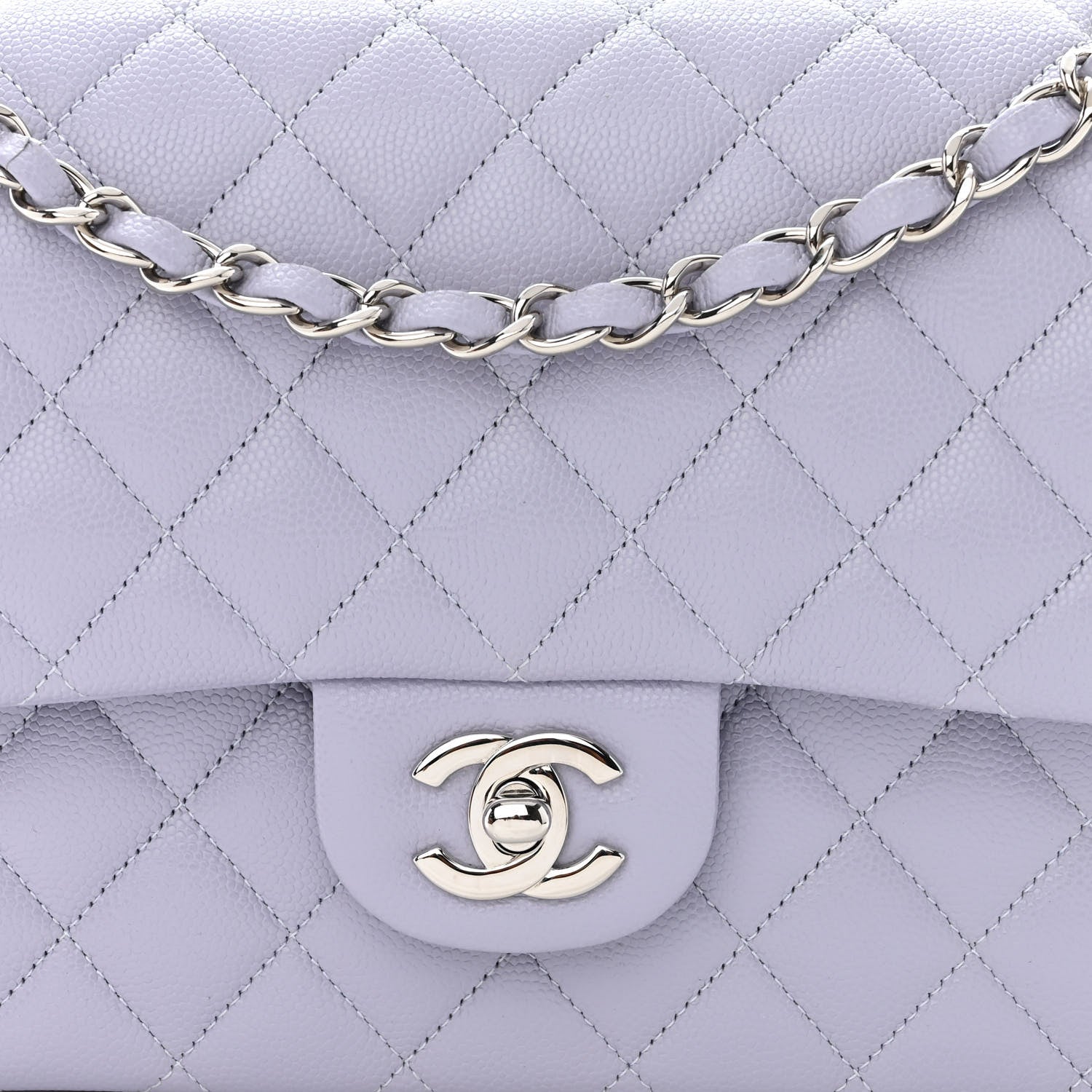 Chanel Caviar Quilted Medium Double Flap Light Purple 8 of 11