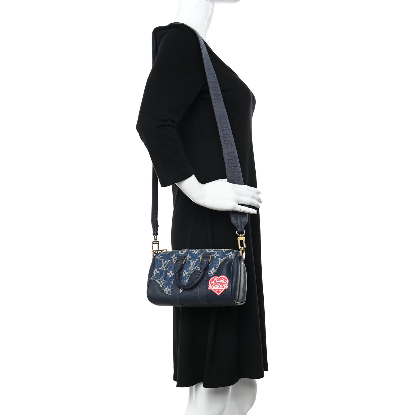 Taurillon Monogram Denim Drip Keepall XS Blue