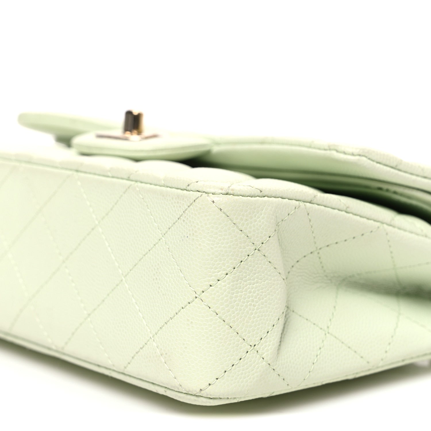 Chanel Caviar Quilted Small Double Flap Light Green 10 of 10