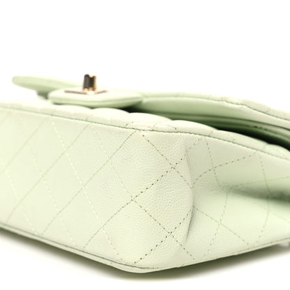 Chanel Caviar Quilted Small Double Flap Light Green 10 of 10