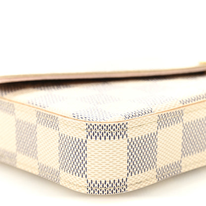 Louis Vuitton Damier Azur Pochette Felicie Chain Wallet Rose Ballerine 10 of 11