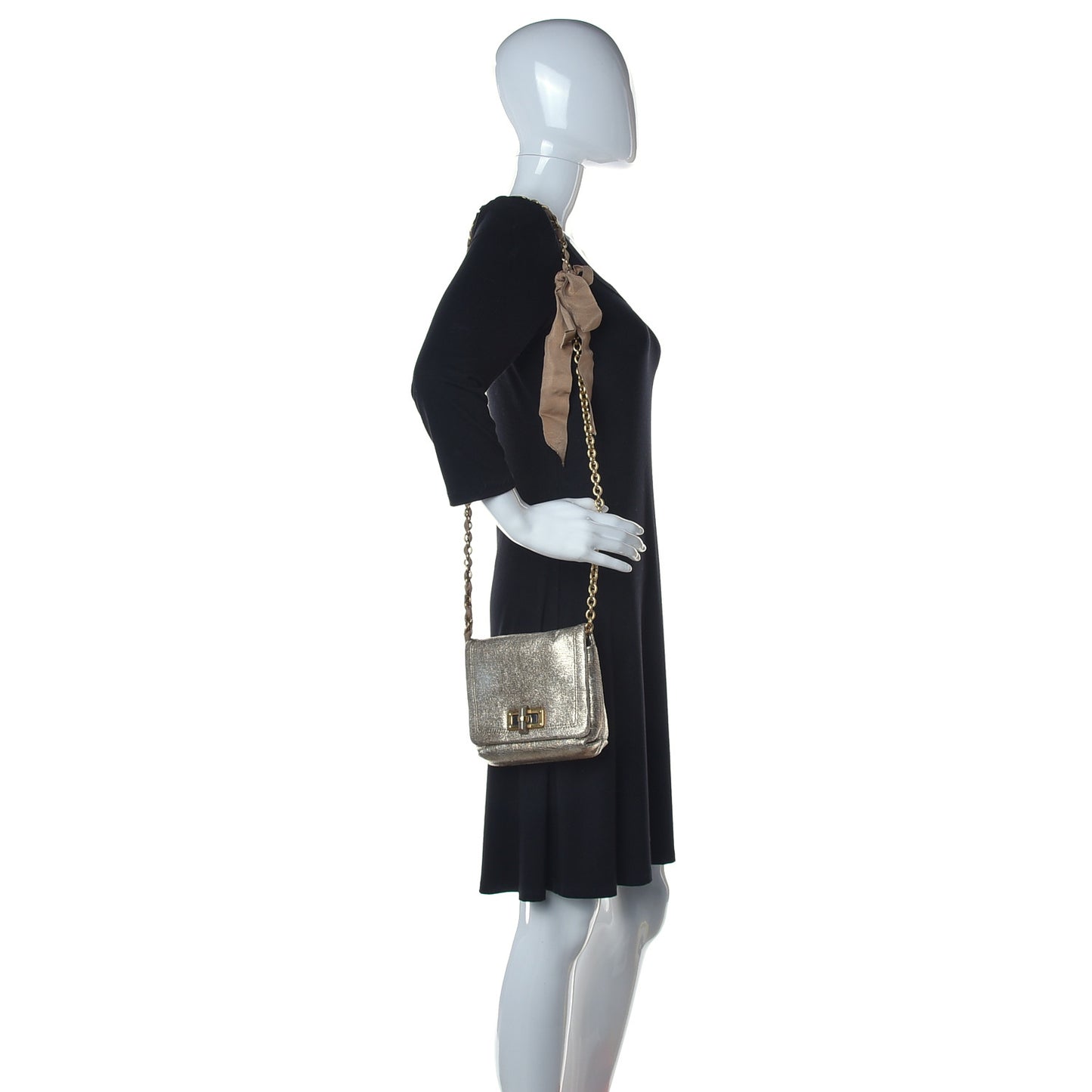 Metallic Lambskin Mini Happy Pop Crossbody Gold