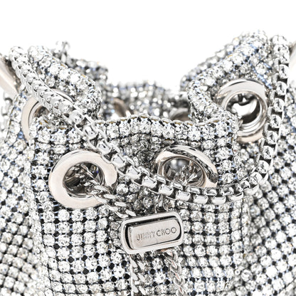 Jimmy Choo Satin Crystal Embellished Micro Bon Bon Bag Silver 8 of 10