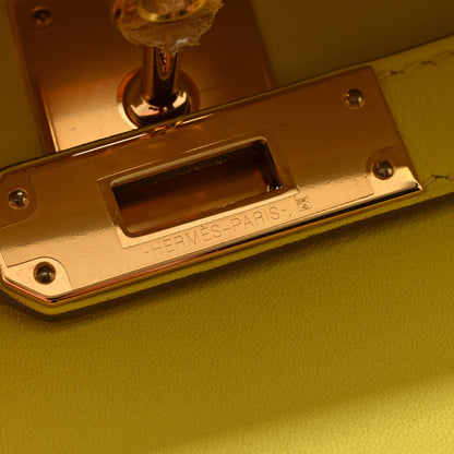 Hermes Swift Kelly Cut Clutch Pochette Lime 7 of 9