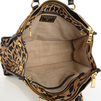Prada Calf Hair Leopard Cavallino Double Zip Tote 8 of 11