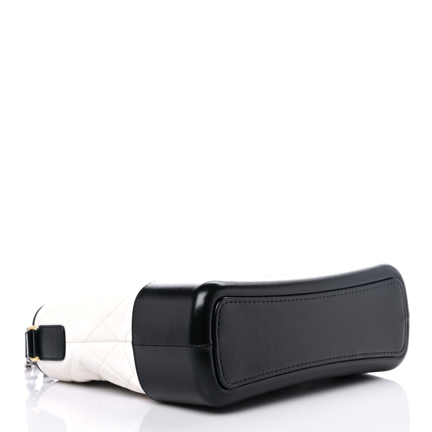 Aged Calfskin Quilted Medium Gabrielle Hobo Black White