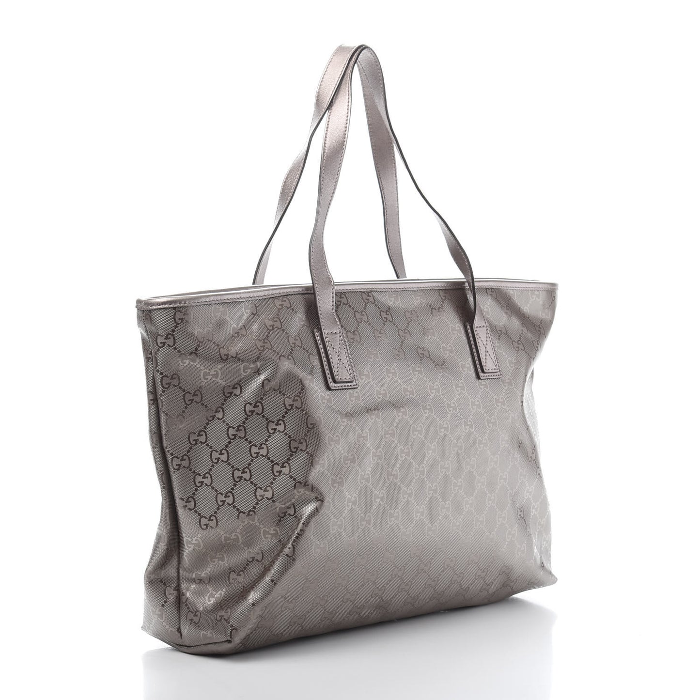 Imprime Monogram Medium Zippered Shopping Tote Pewter
