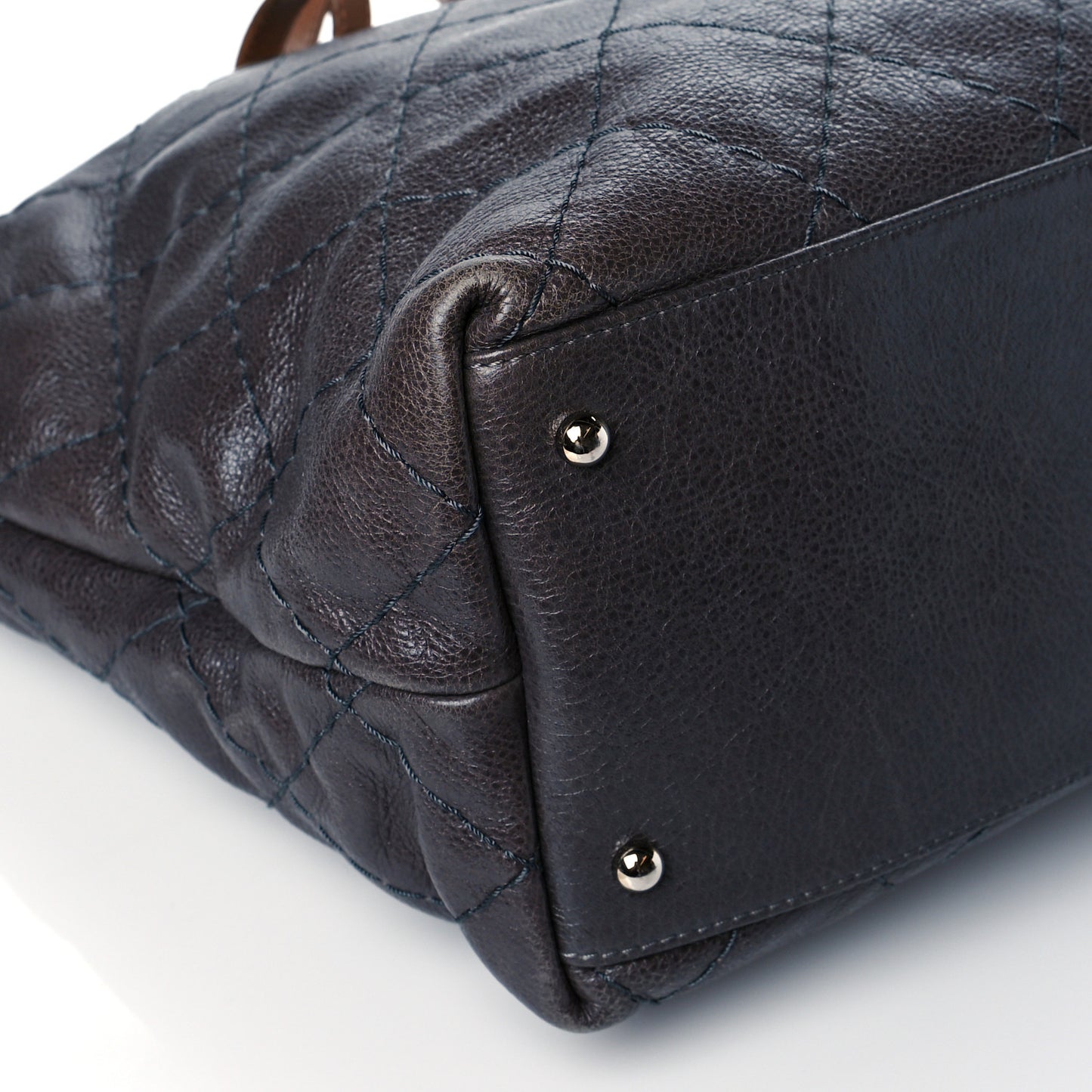 Glazed Calfskin Large On The Road Tote Grey