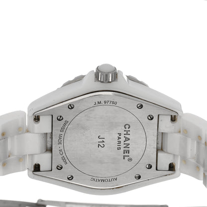 Chanel Stainless Steel Ceramic Diamond Pink Sapphire 42mm J12 Automatic Watch White 4 of 5