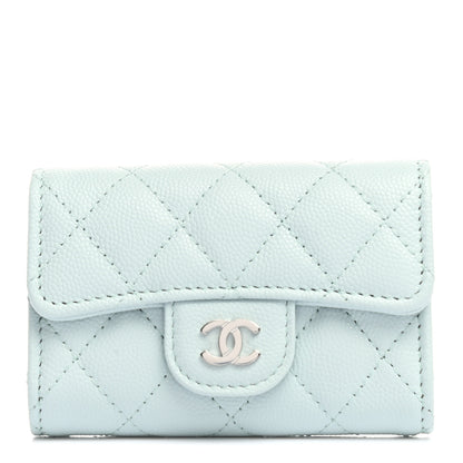 Chanel Caviar Quilted Classic 4 Key Holder Wallet Light Blue 1 of 8