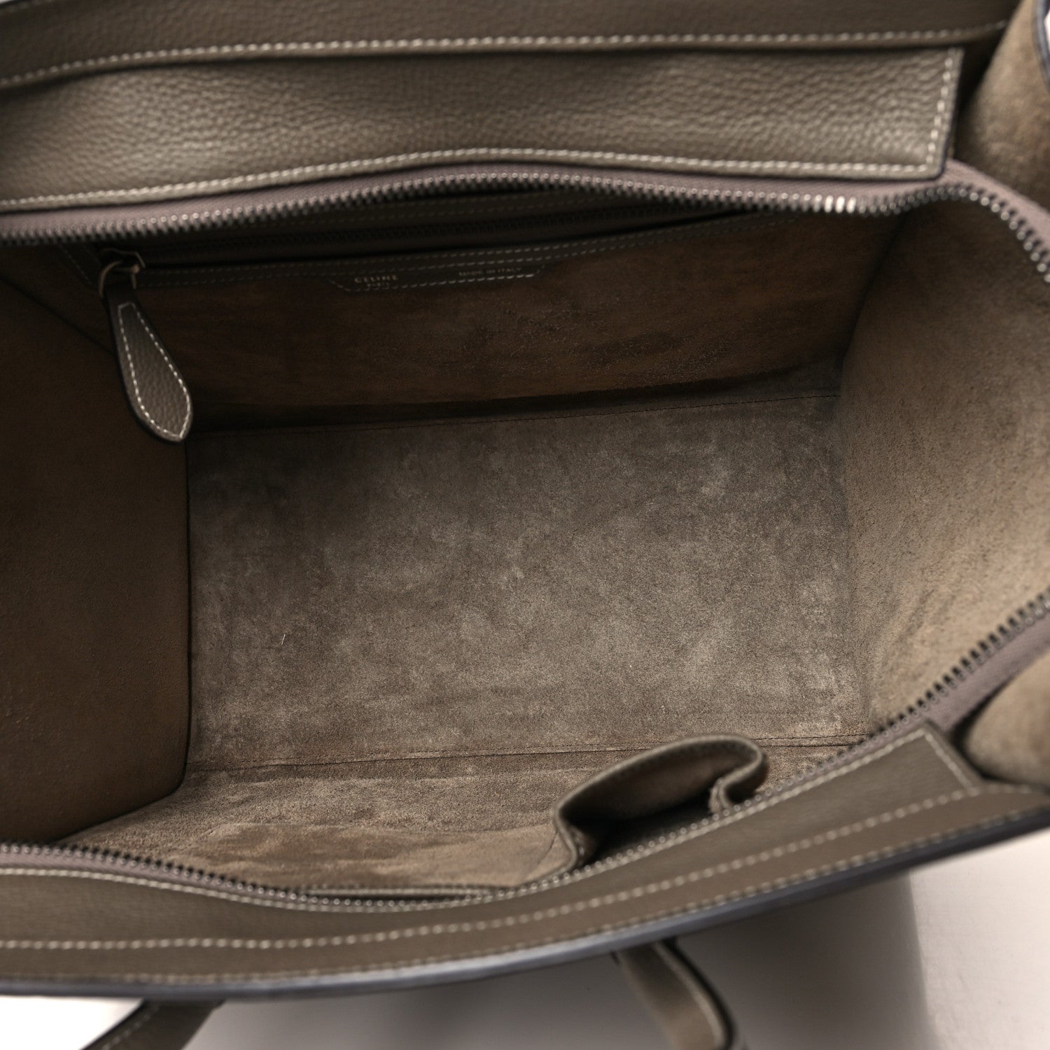 Celine Drummed Calfskin Mini Luggage Souris 5 of 9