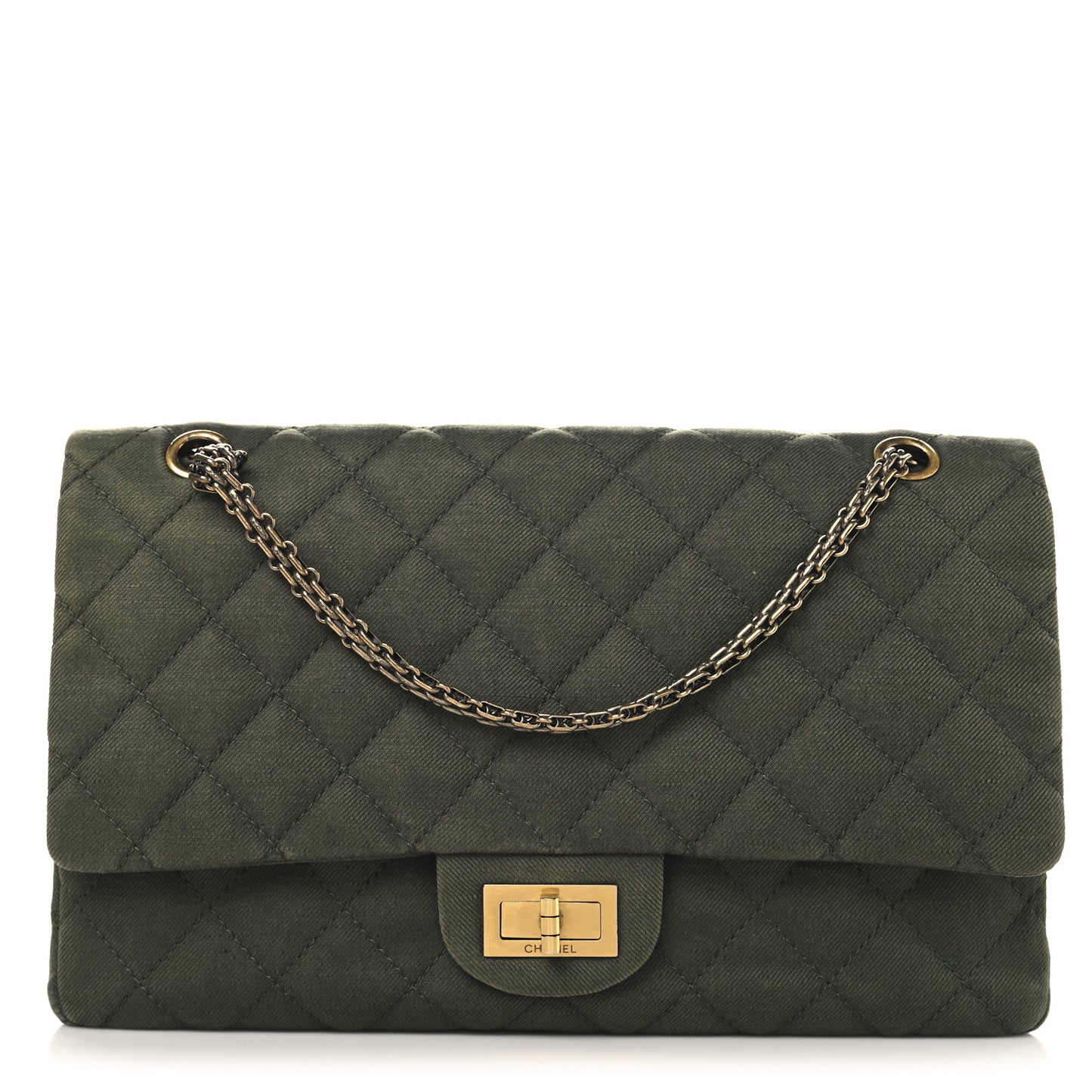 Canvas Quilted 2.55 Reissue 227 Flap Green