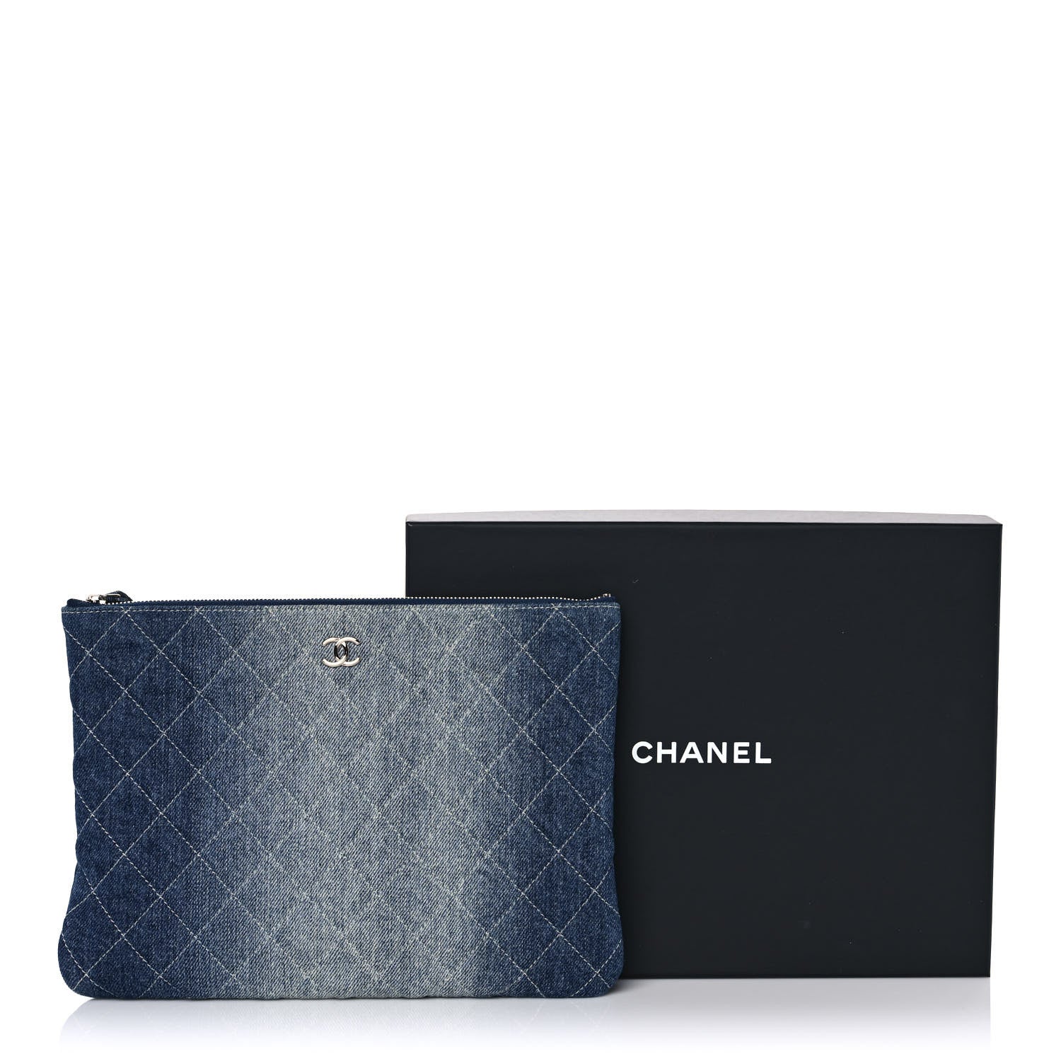 Chanel Denim Pocket Medium Cosmetic Case Blue 14 of 14