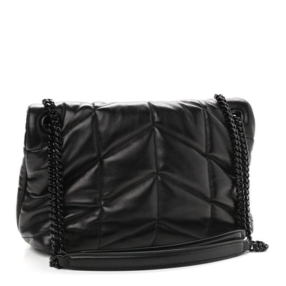 Saint Laurent Lambskin Quilted Small Loulou Puffer Monogram Chain Satchel Black 3 of 9