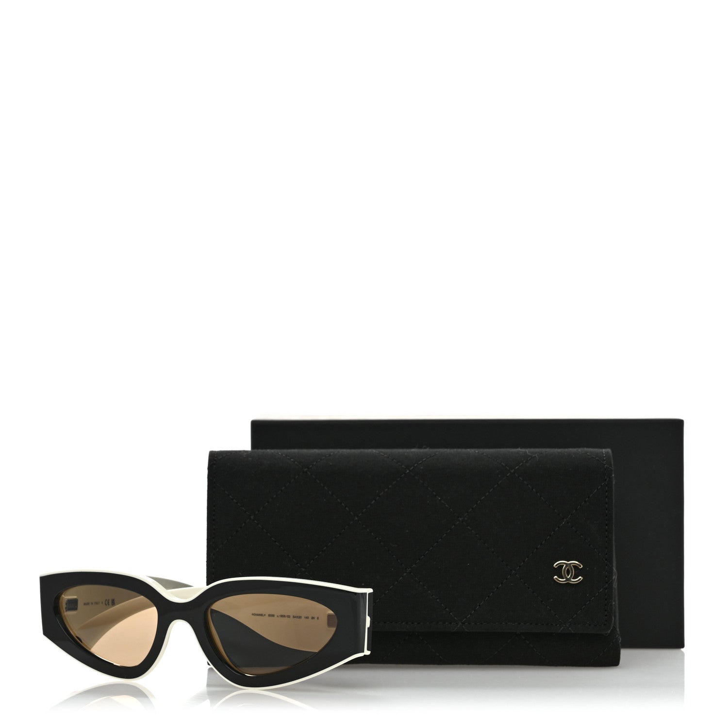 Chanel Acetate Cat Eye Sunglasses 6056 Black White 8 of 8