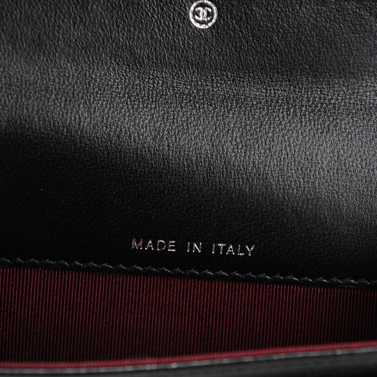Lambskin Quilted Flap Card Holder Black