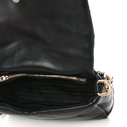 Prada Nappa Re-Nylon Triangle Quilted Patchwork System Flap Shoulder Bag Black 6 of 24